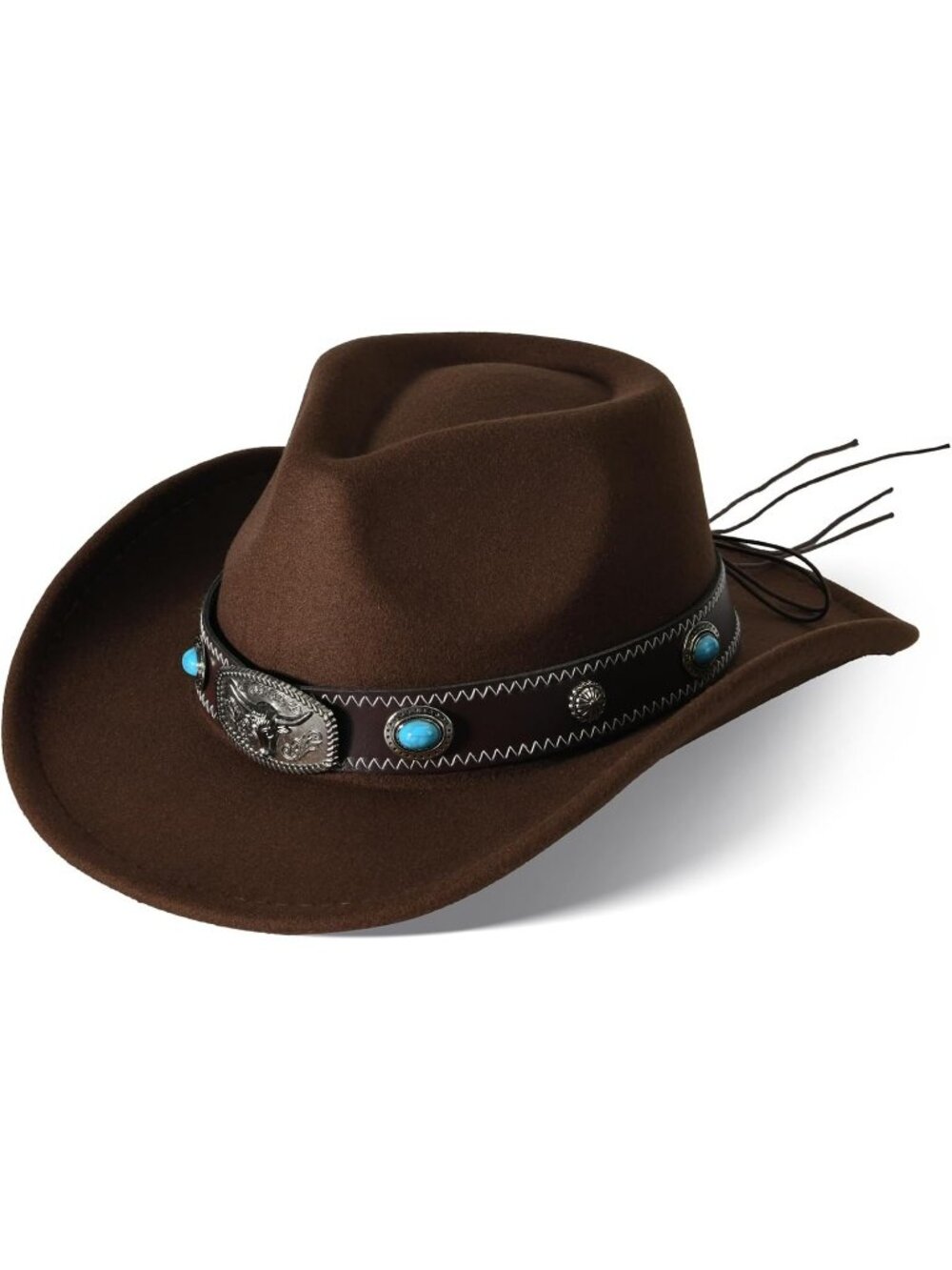 Women's Black 5# Western Cowgirl Hats Felt Fedora Hat Chapeau Halloween Costume